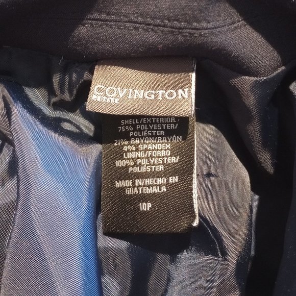 New with Tags Covington Petite Peplum Suit Jacket, Navy, Size 10P - Picture 5 of 6